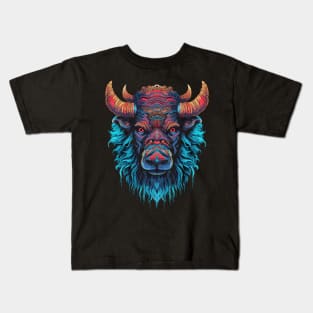 DMT Art Psychedelic Buffalo Kids T-Shirt